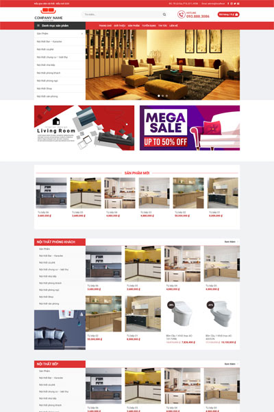Mẫu Website Bán Nội Thất