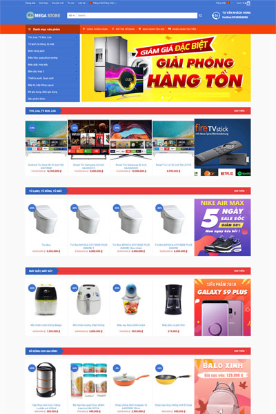 Mẫu Website Điện Máy