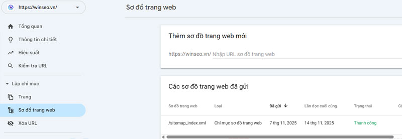 Gửi Sitemap lên Google Search Console