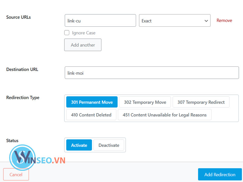 Hướng dẫn cài đặt Redirect 301